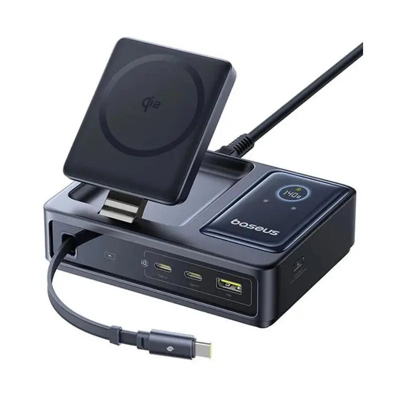 هاب شارژر باسئوس 5 پورت Nomos Qi2